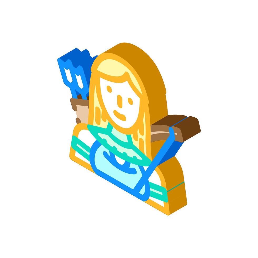 artemis greek god ancient isometric icon illustration vector