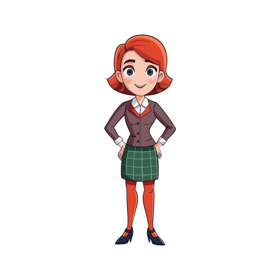 Trendy Preppy Cartoon Model 3 vector