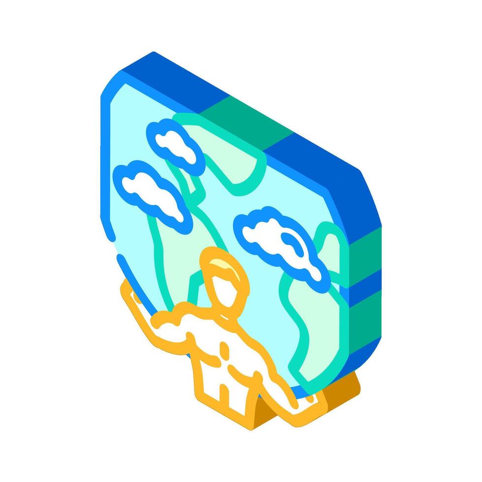 atlas greek god ancient isometric icon illustration vector