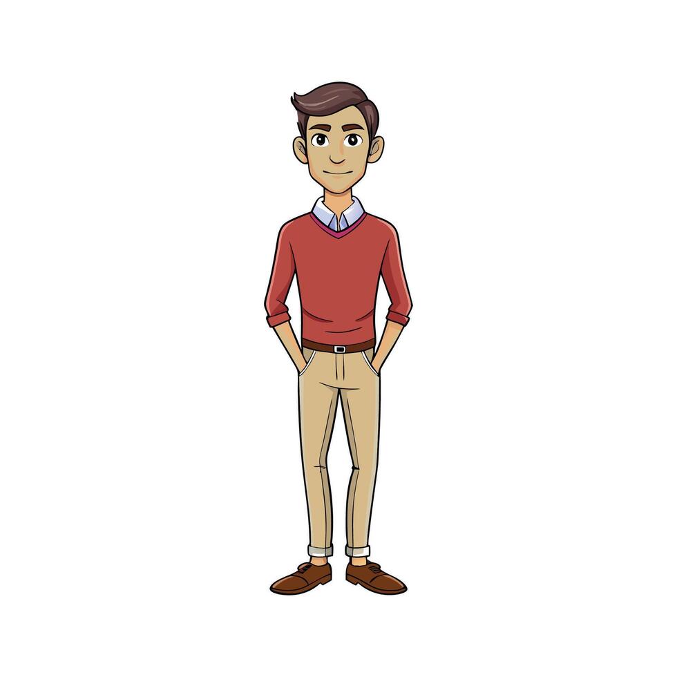 Chic Preppy College Fashion Model vector