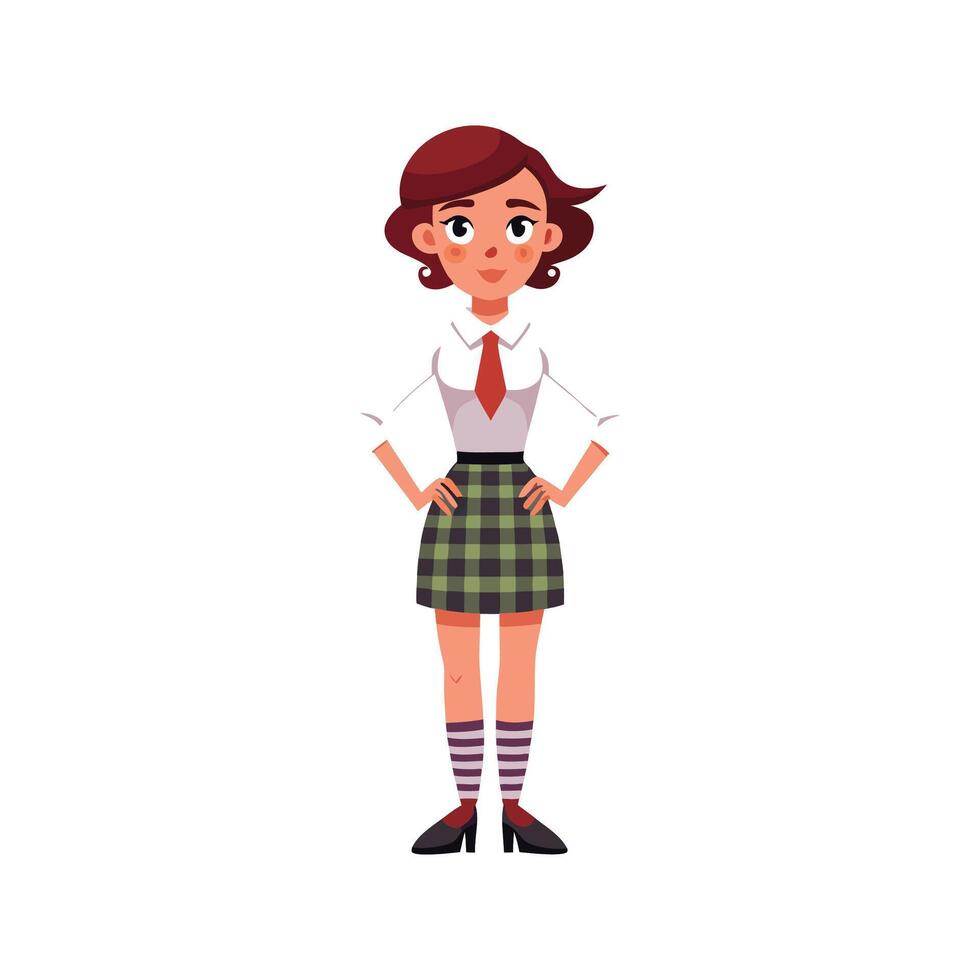 Elegant Preppy Cartoon Model 2 vector
