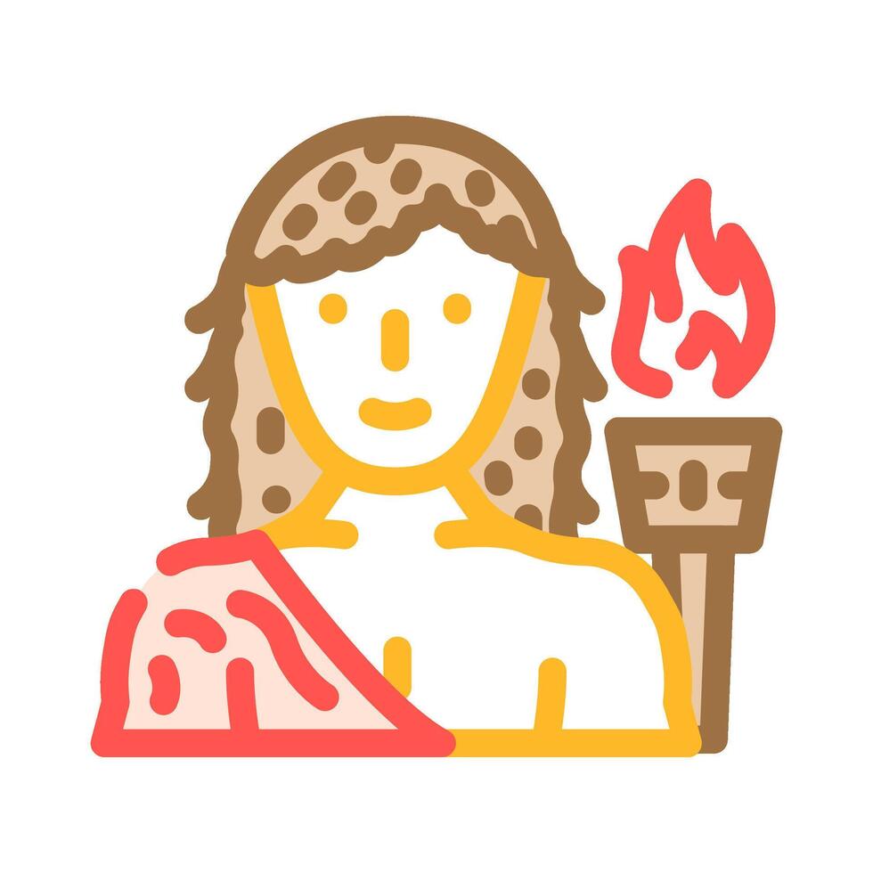 prometheus greek god ancient color icon illustration vector