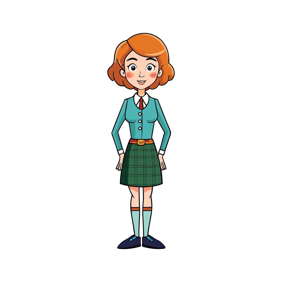 Stylish Preppy Cartoon Model vector