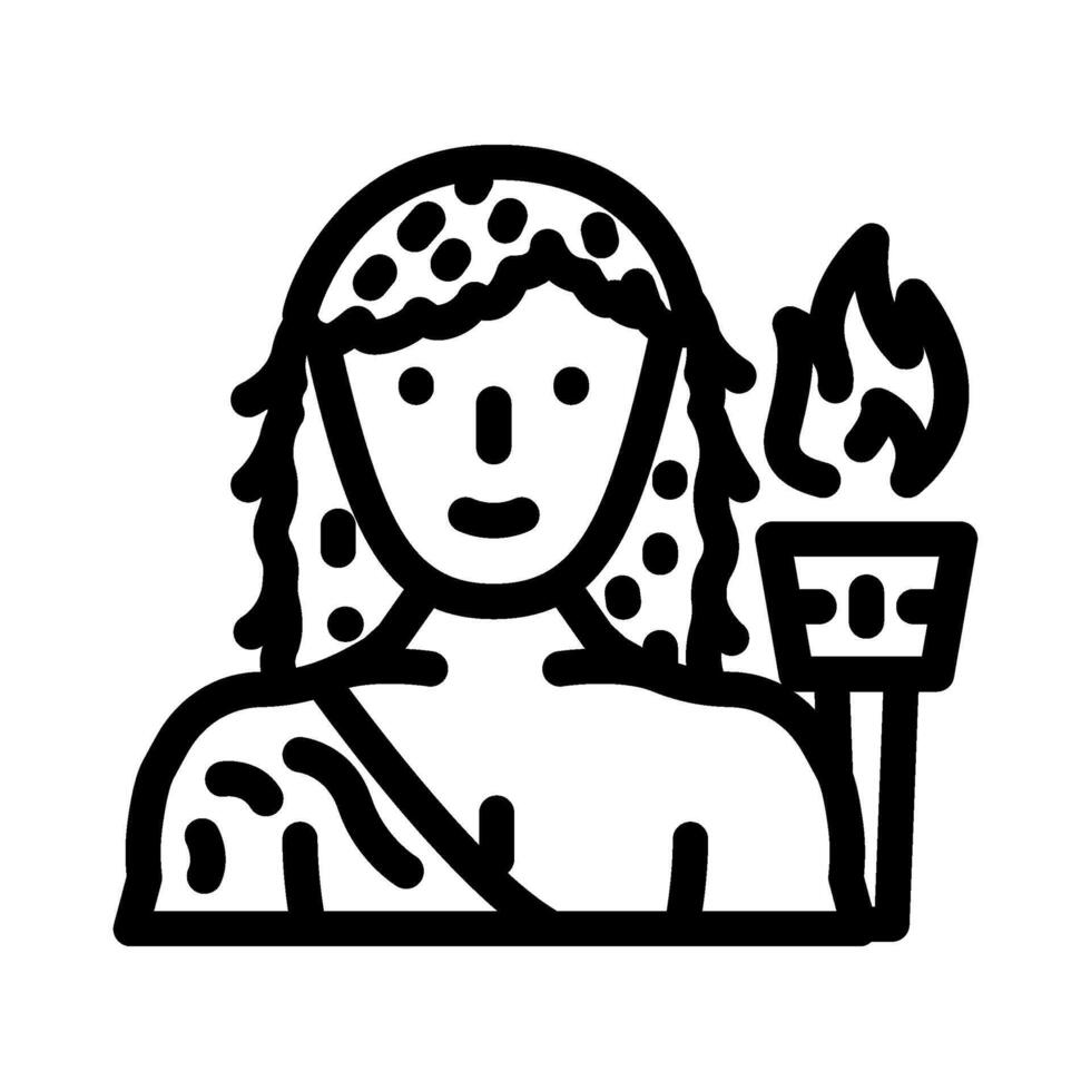 prometheus greek god ancient line icon illustration vector