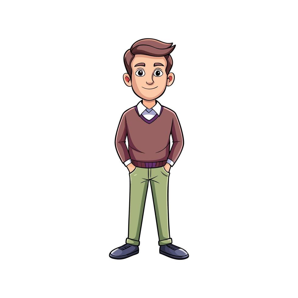 Elegant Preppy College Fashion Model 3 vector
