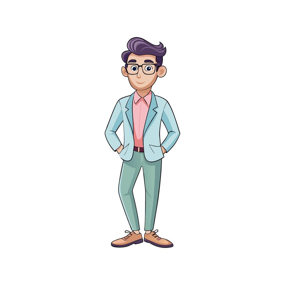 Bold Preppy Fashion Model 3 vector
