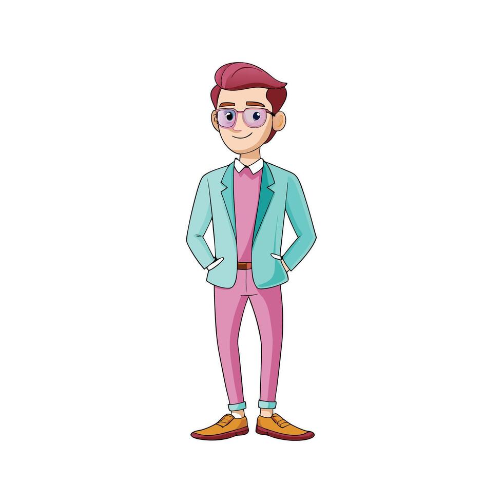 Stylish Preppy Fashion Model 1 vector
