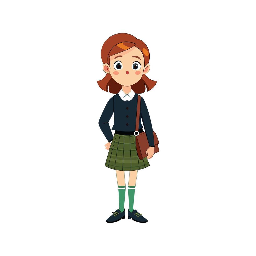 Bold Preppy Plaid Skirt Model 3 vector