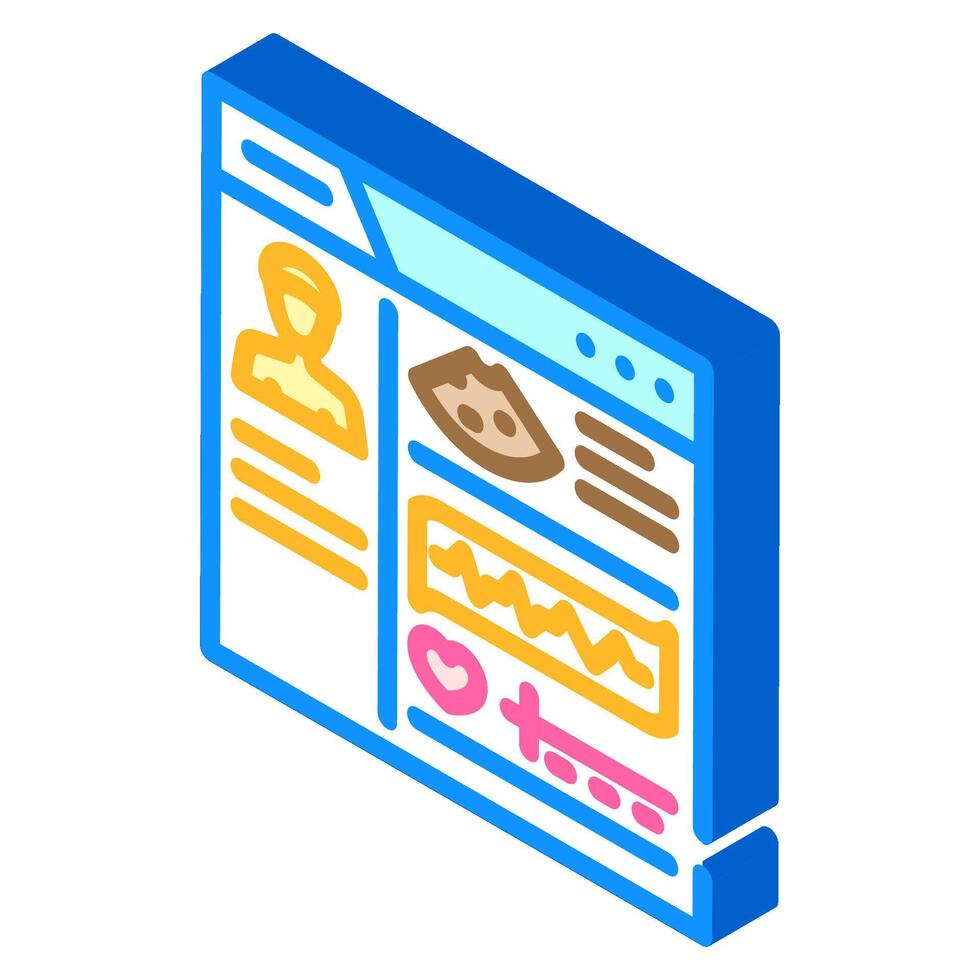 digital health record healthcare innovation isometric icon illustration vector