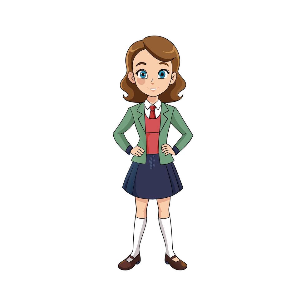 Chic Preppy School Style Model 1 vector