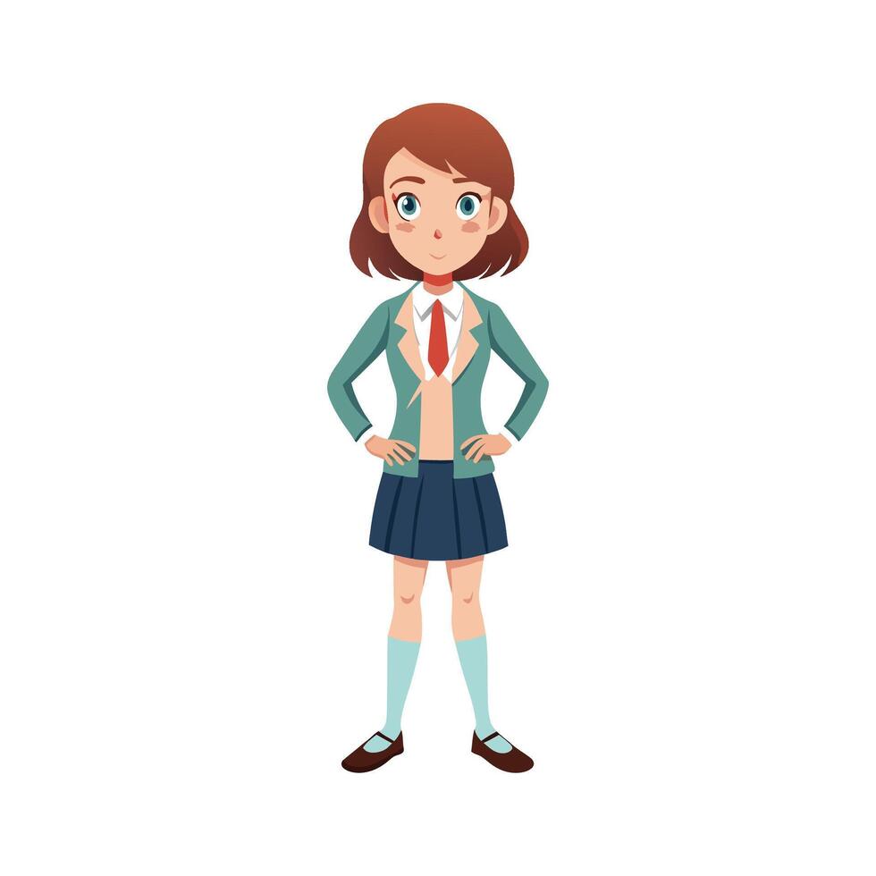 Elegant Preppy School Style Model vector