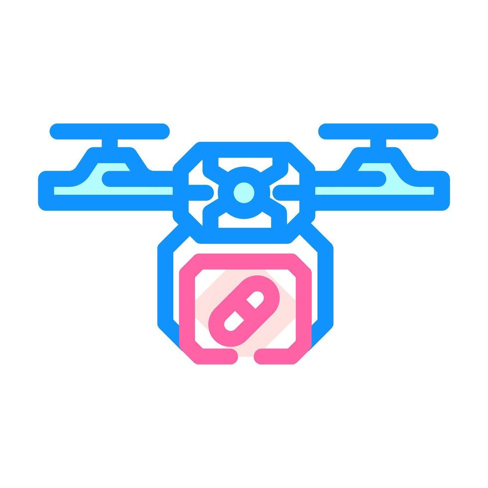 medical drone healthcare innovation color icon illustration vector
