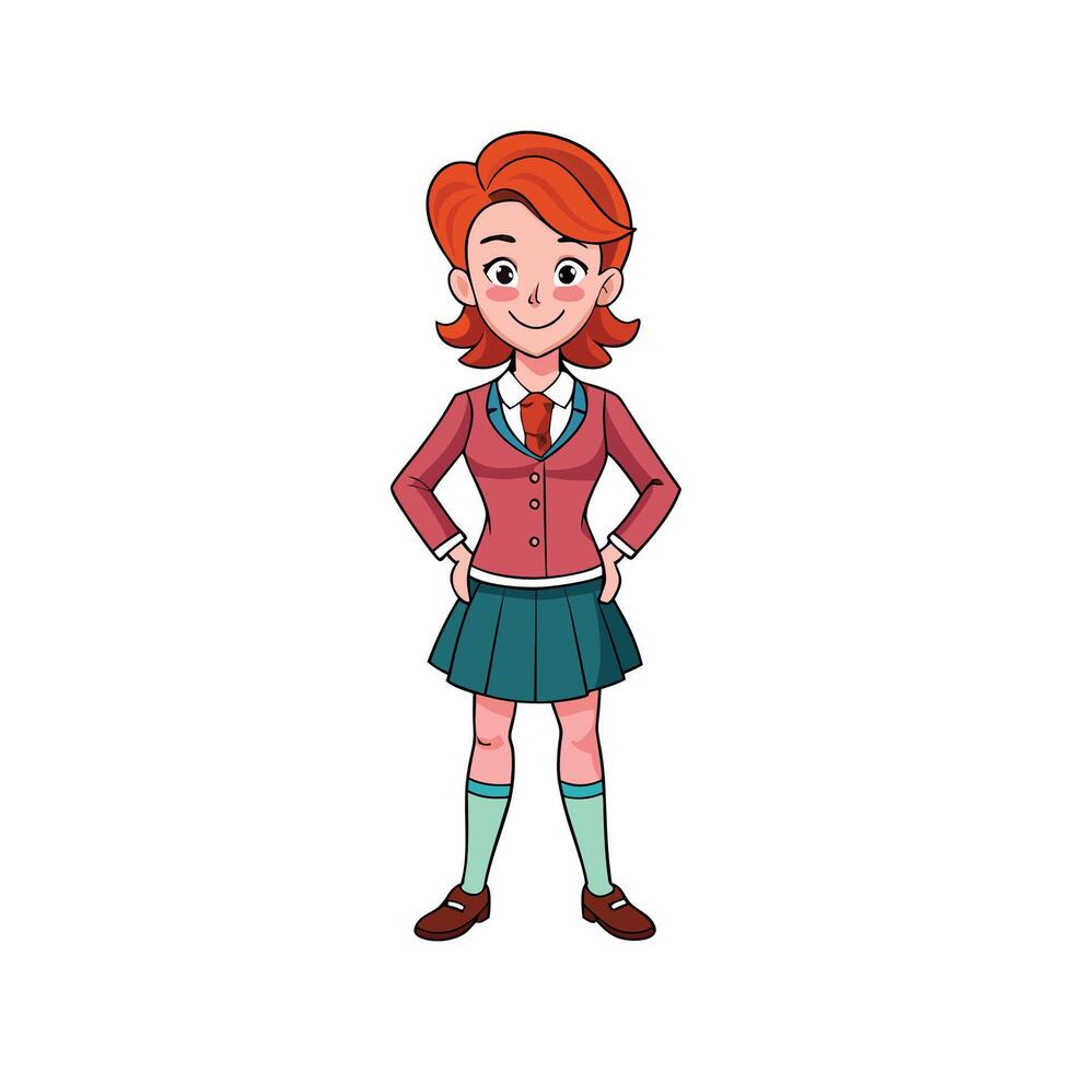 Trendy Preppy School Style Model 2 vector