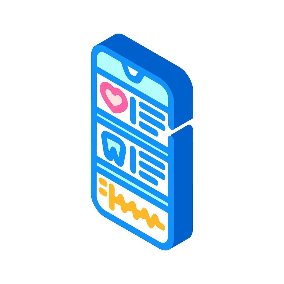 mobile health app healthcare innovation isometric icon illustration vector