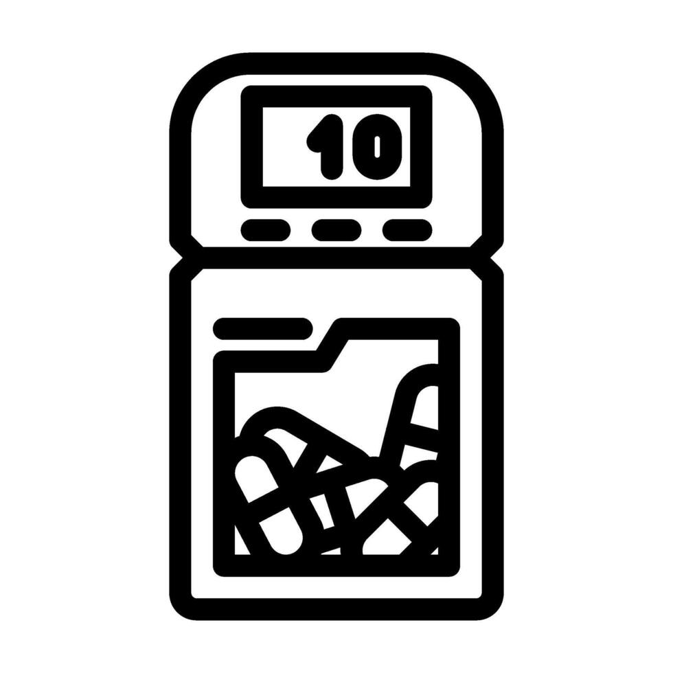 smart pill bottle healthcare innovation line icon illustration vector