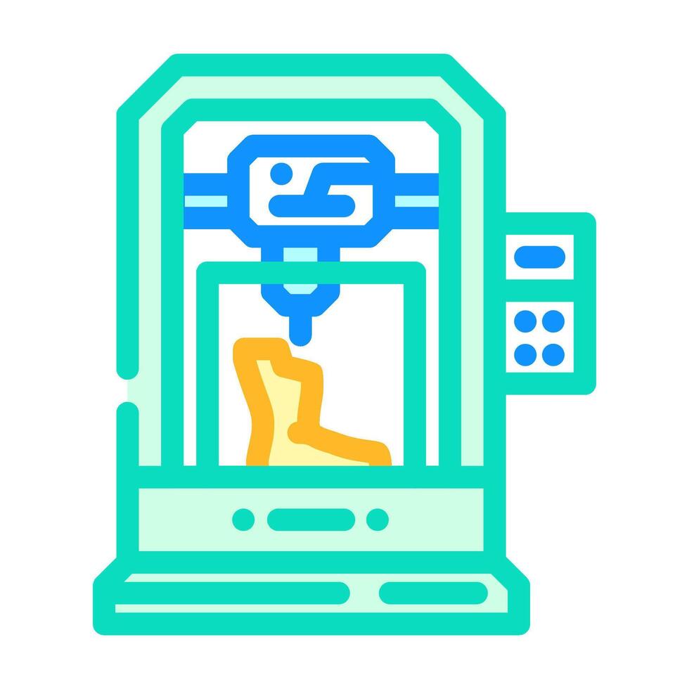 3d printed prosthetics healthcare innovation color icon illustration vector
