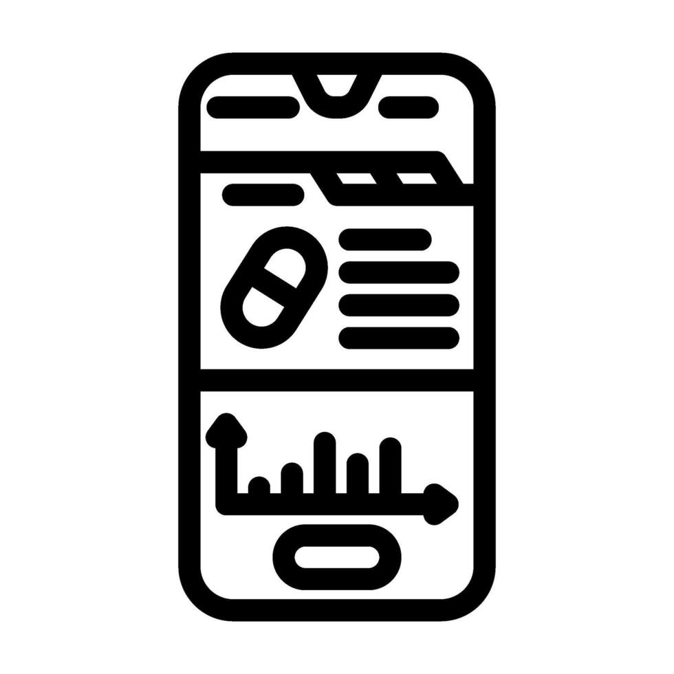 medication management app healthcare innovation line icon illustration vector