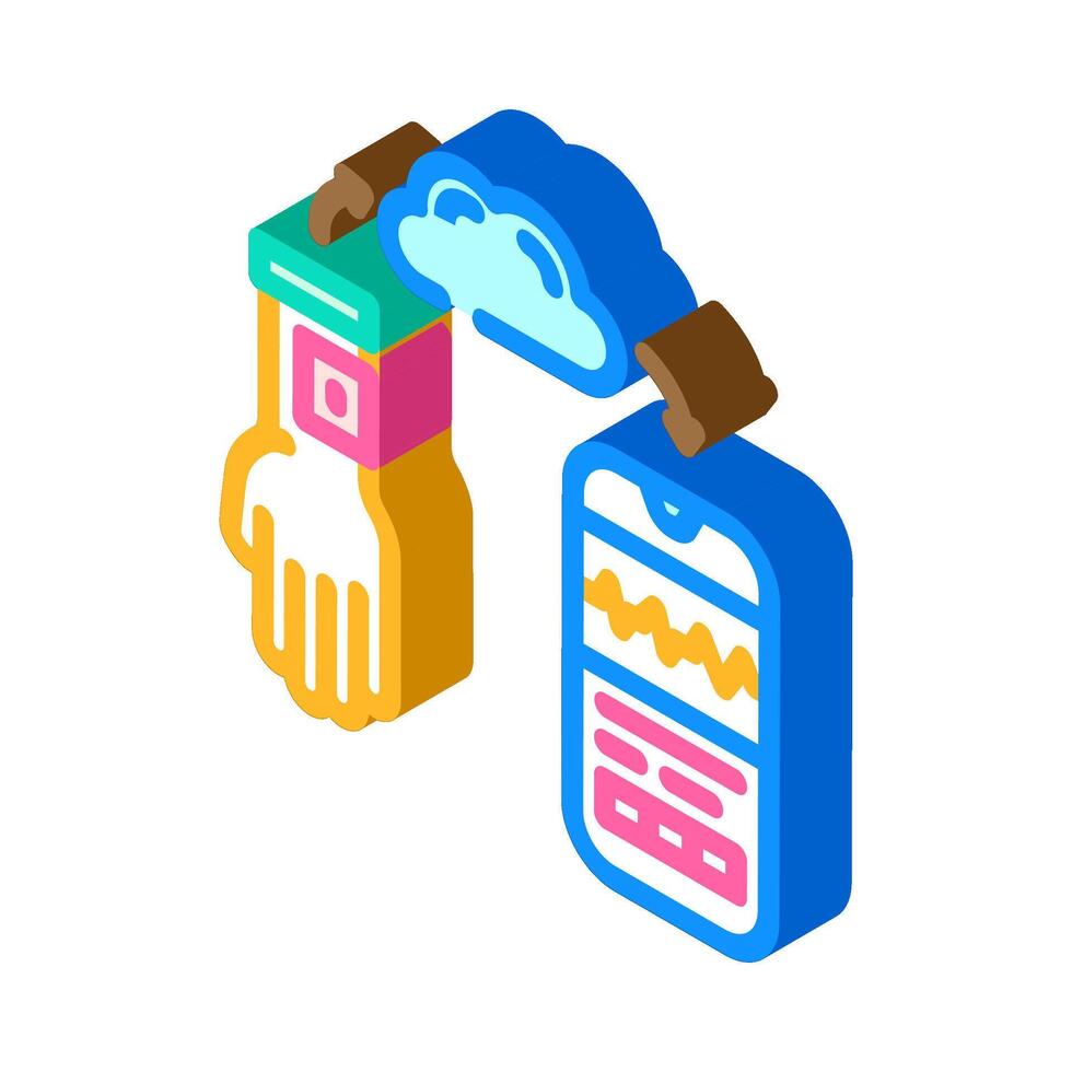 remote patient monitoring healthcare innovation isometric icon illustration vector