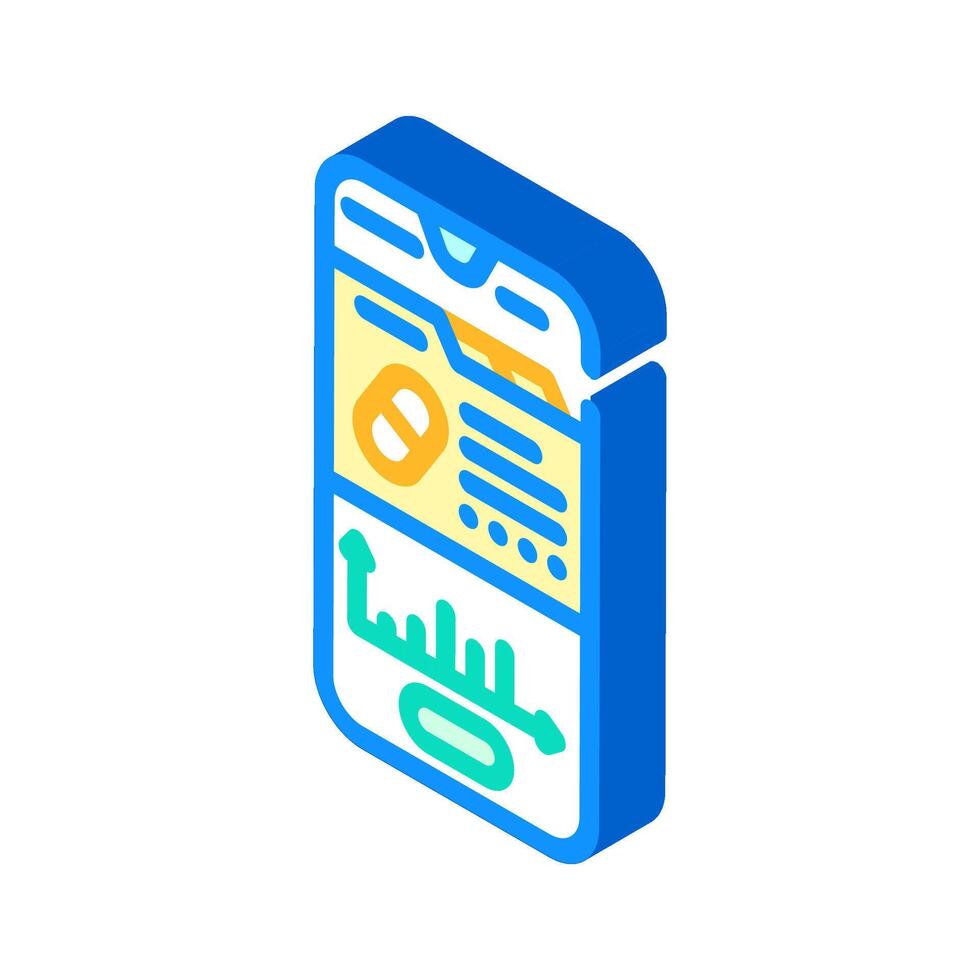 medication management app healthcare innovation isometric icon illustration vector