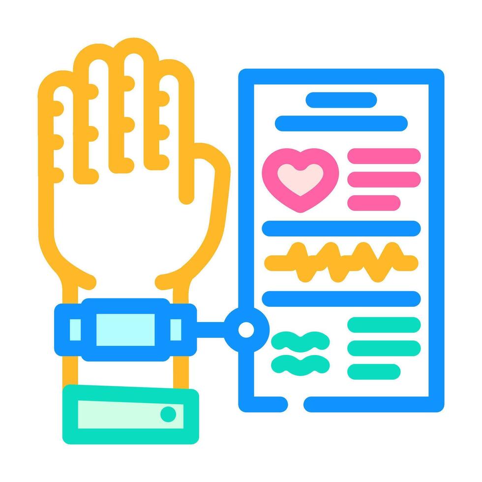 biometric health sensor healthcare innovation color icon illustration vector