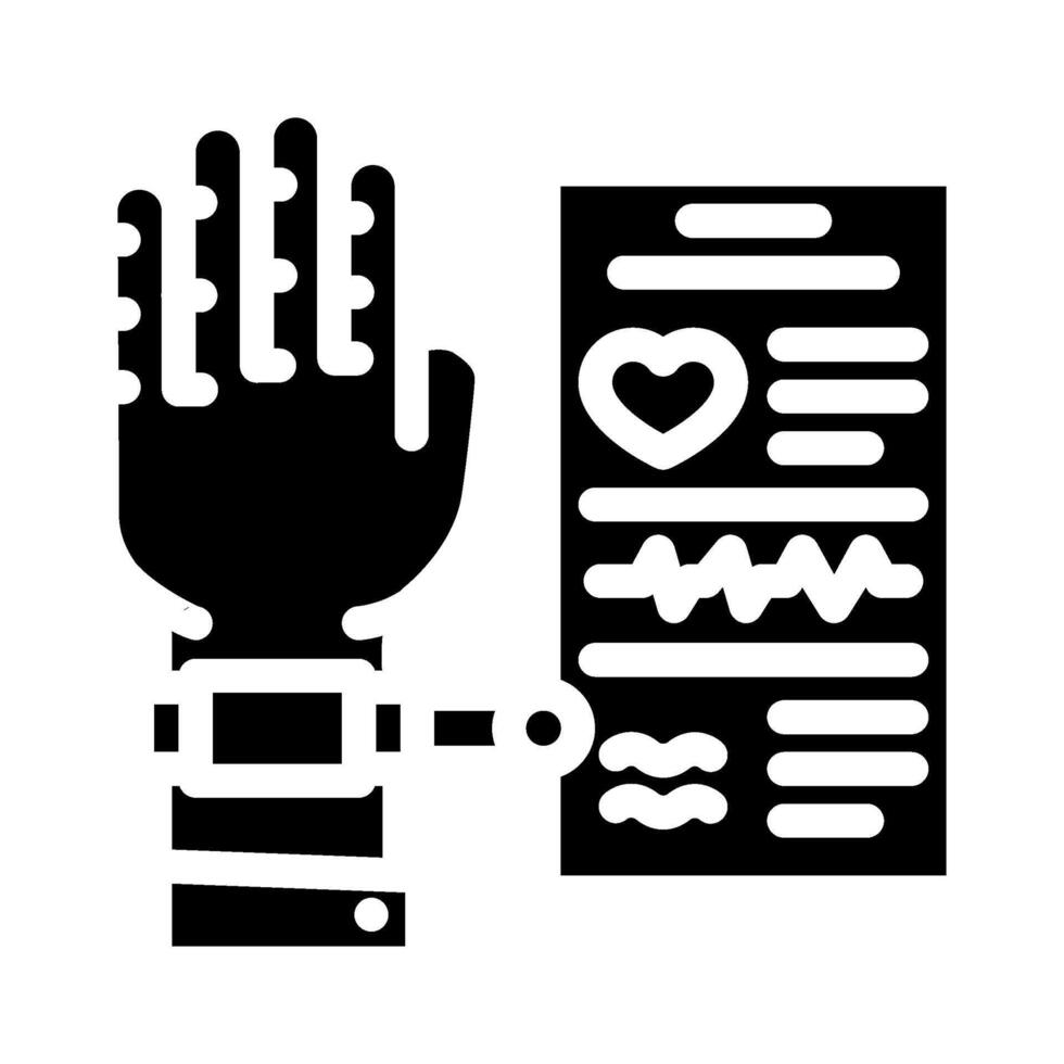 biometric health sensor healthcare innovation glyph icon illustration vector