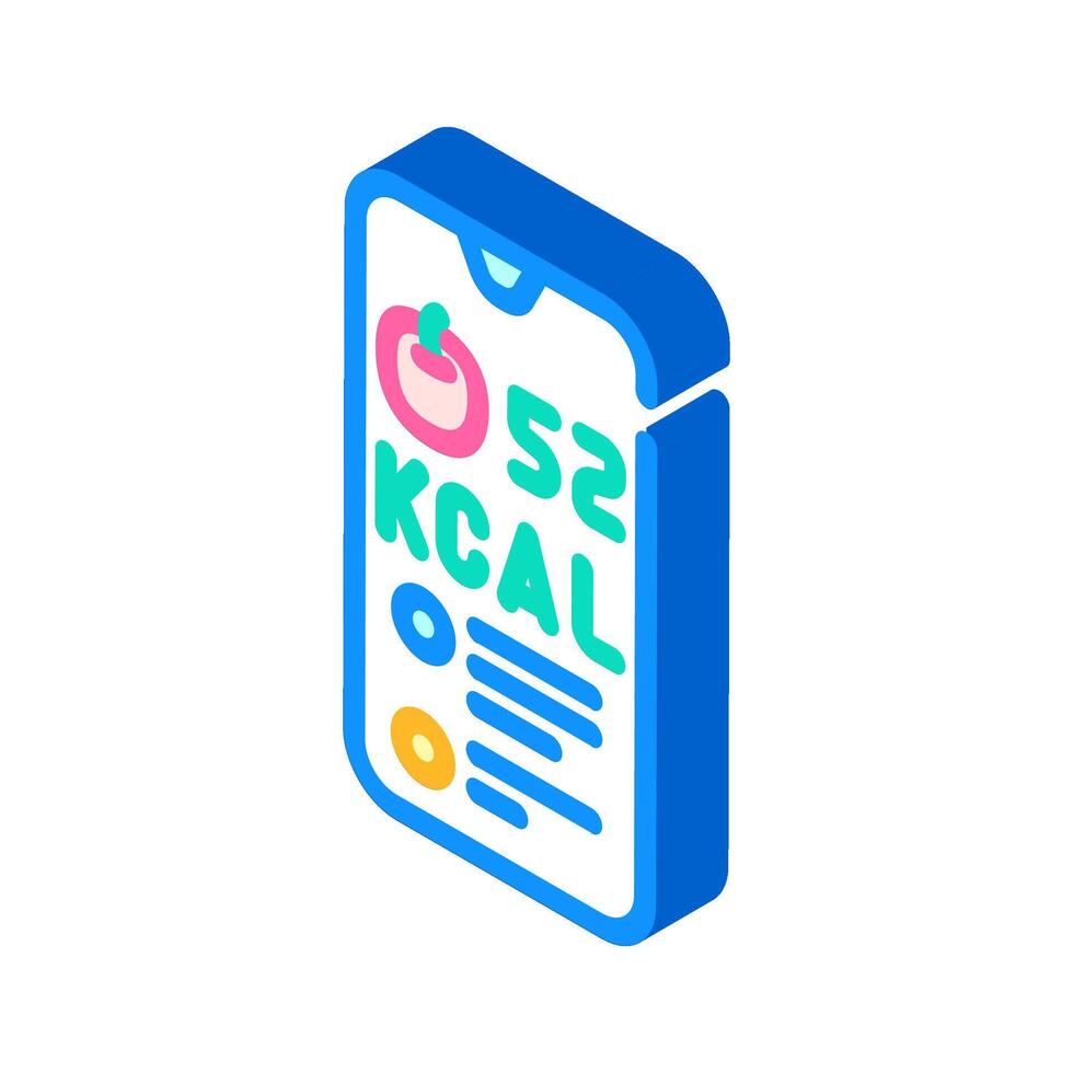 nutritional tracking app healthcare innovation isometric icon illustration vector