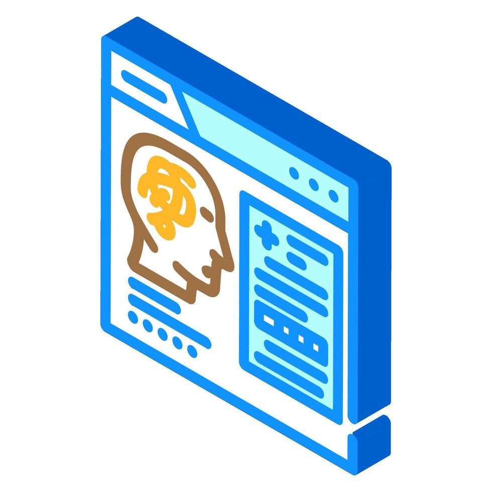 digital mental health platform healthcare innovation isometric icon illustration vector