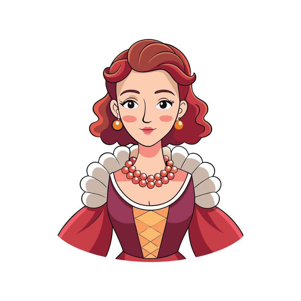 Bold Renaissance Inspired Fashion Model 3 vector