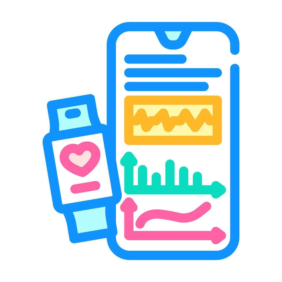 remote diagnostics tool healthcare innovation color icon illustration vector