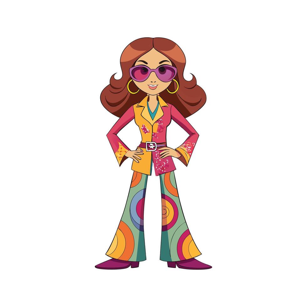 Trendy Retro 70s Style Fashion Model 1 vector