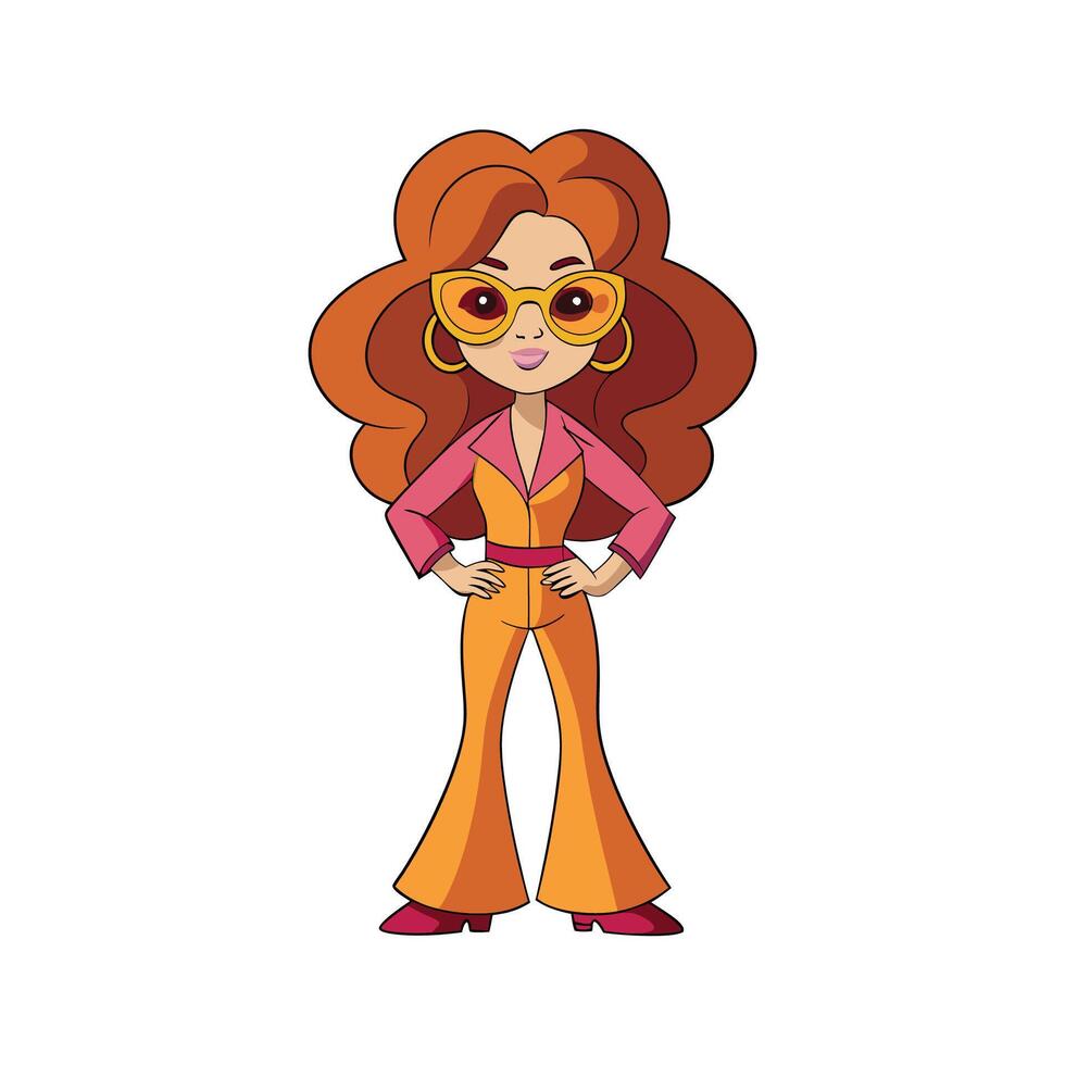 Chic Retro 70s Fashion Model C 1 vector