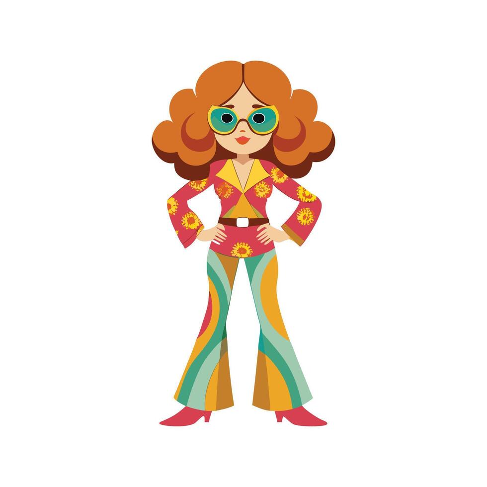 Bold Retro 70s Style Fashion Model 2 vector