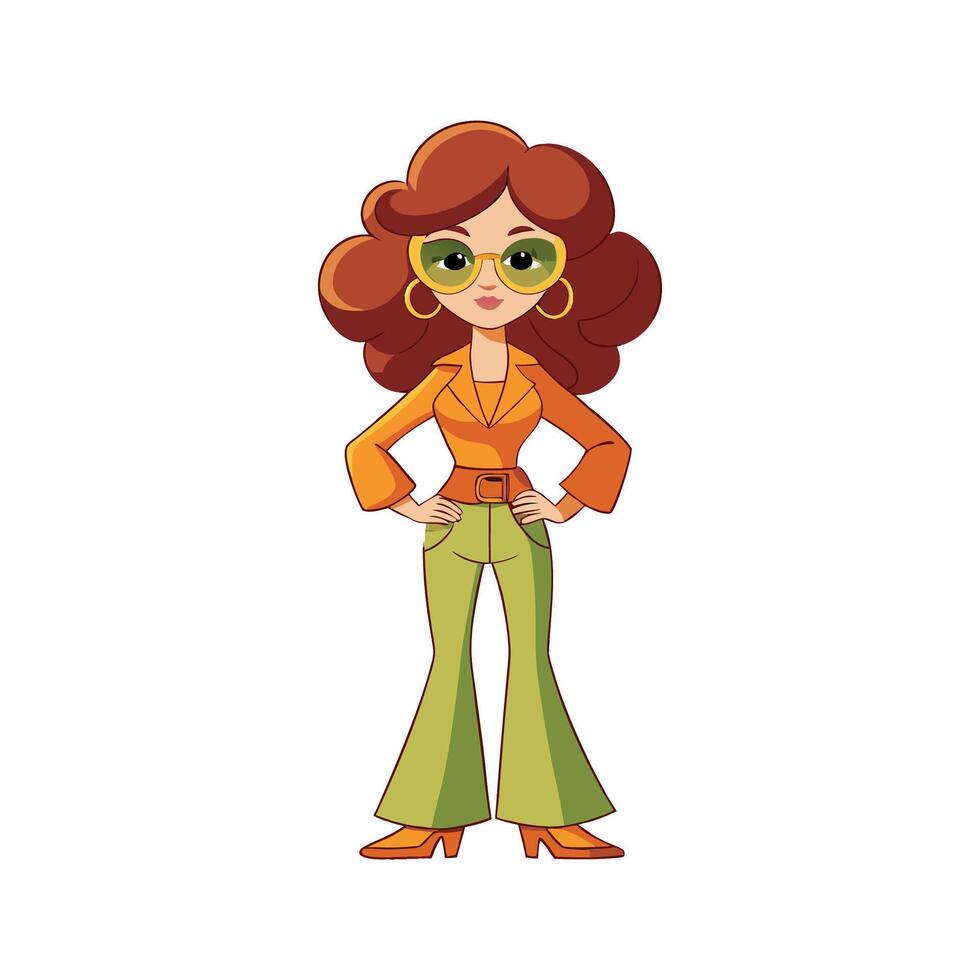 Elegant Retro 70s Fashion Model C 3 vector