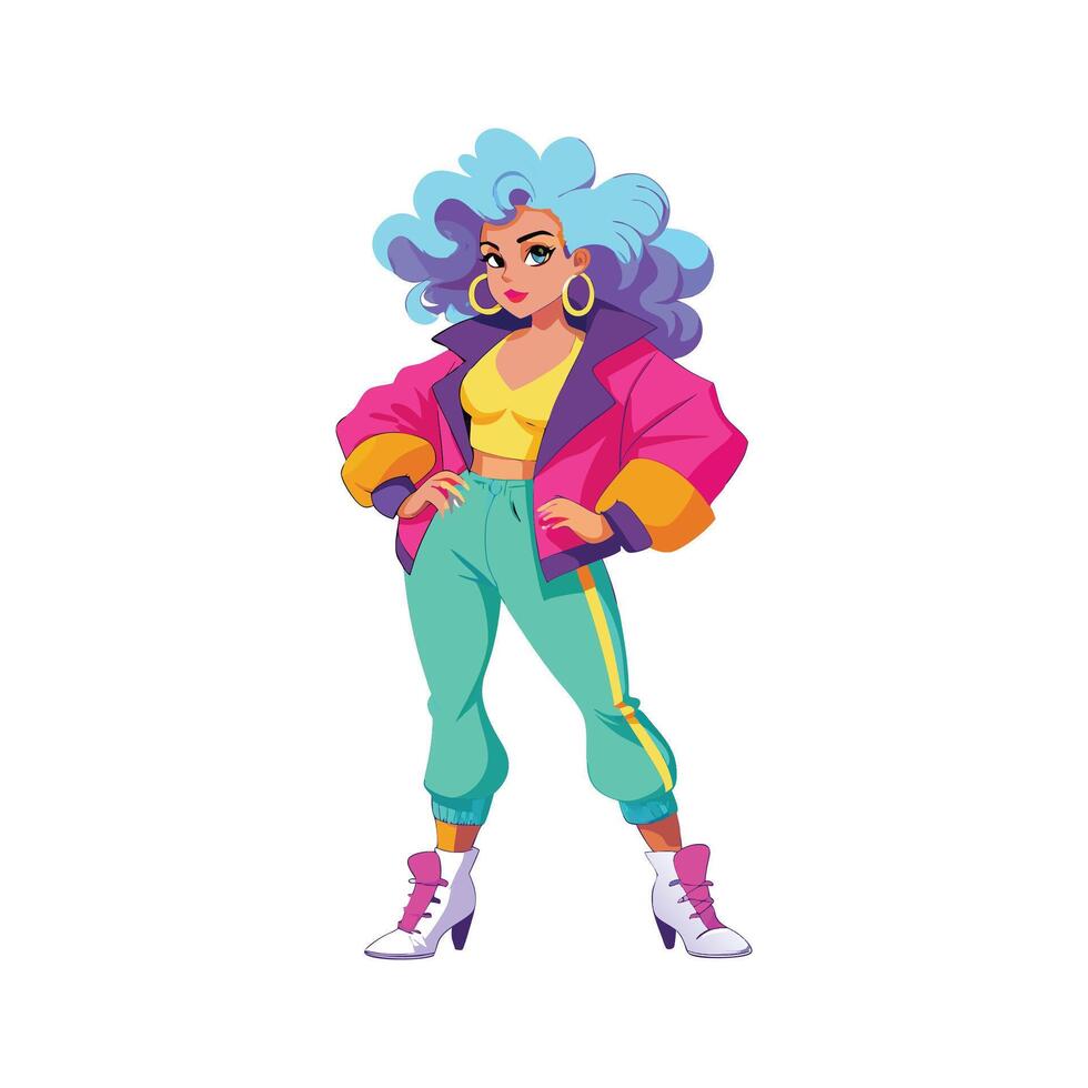 Bold Retro 80s Fashion Model C 2 vector