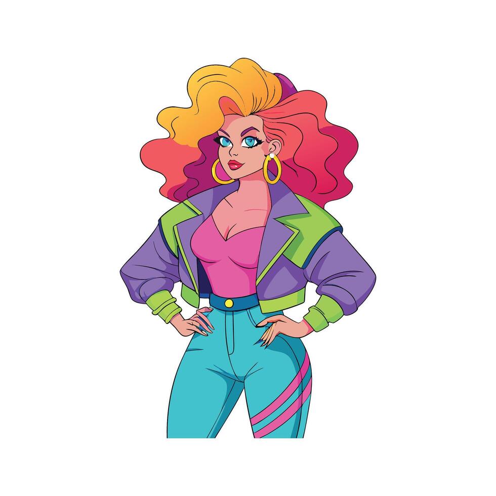 Chic Retro 80s Fashion Model C vector