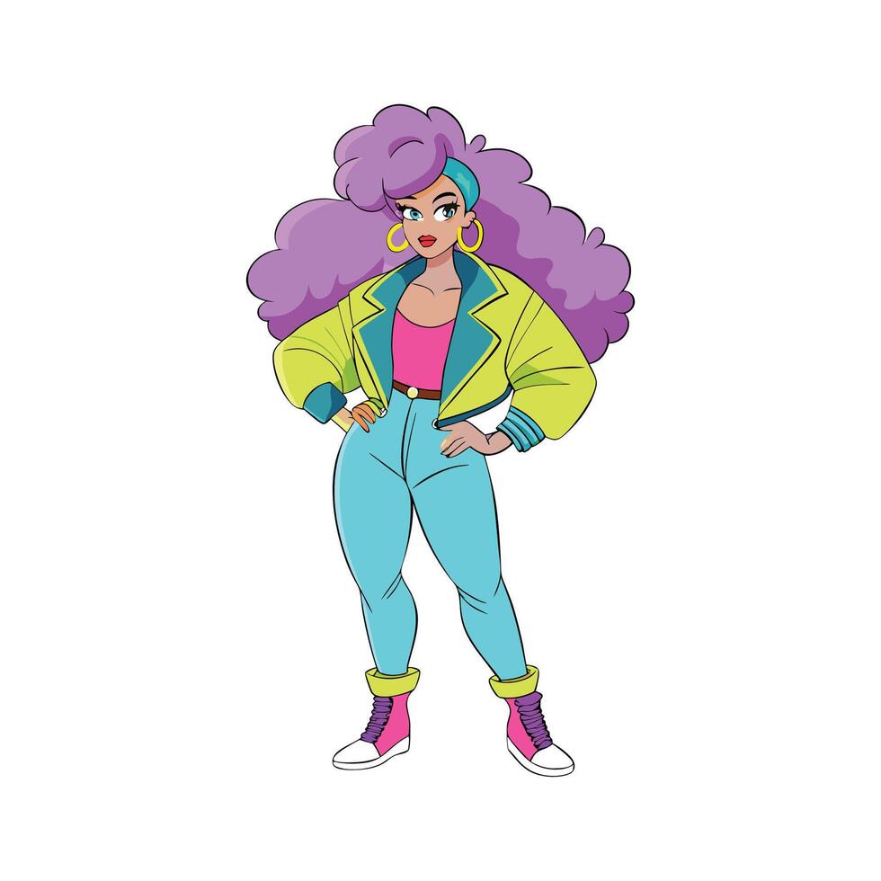 Elegant Retro 80s Fashion Model C 3 vector