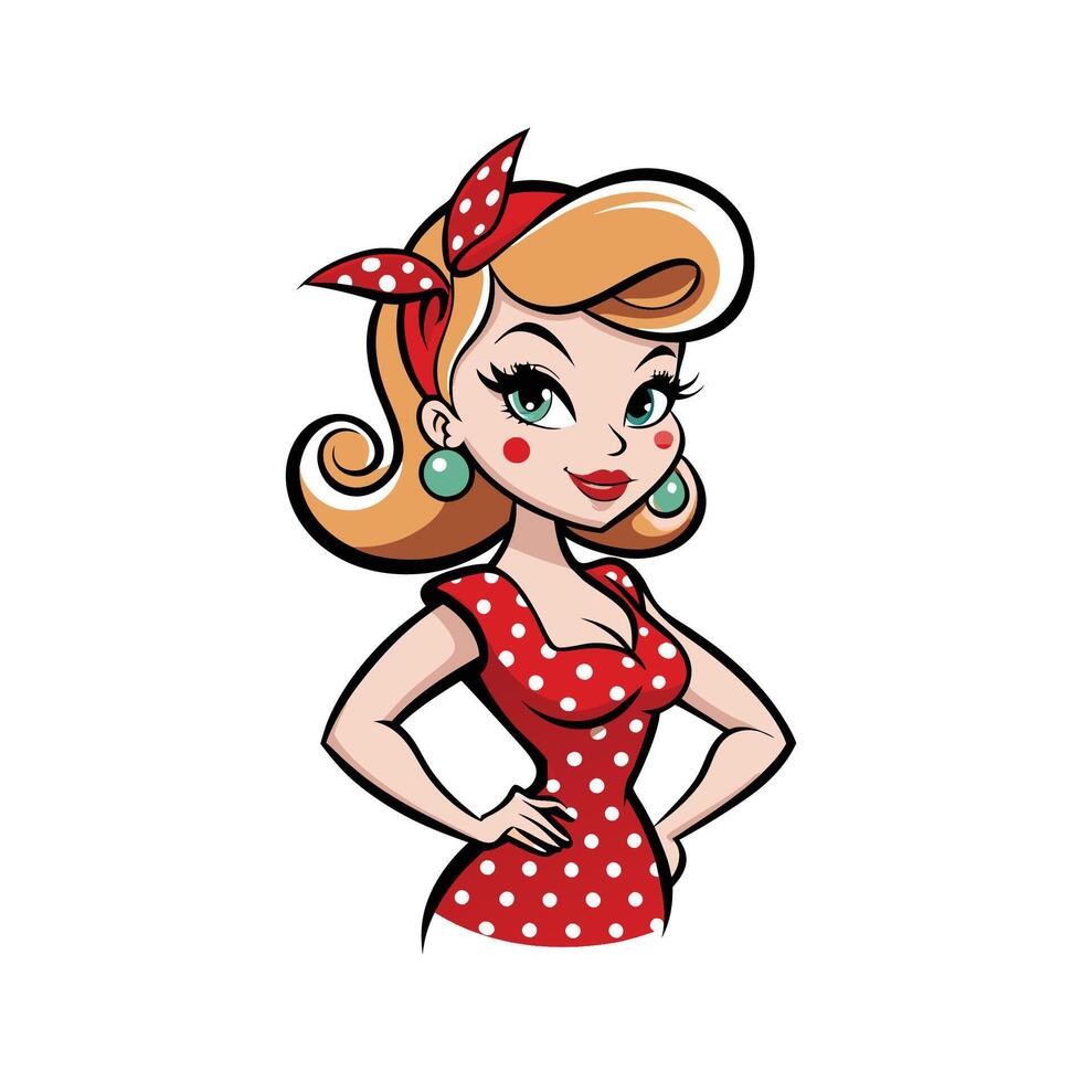 Chic Retro PinUp Cartoon Model vector