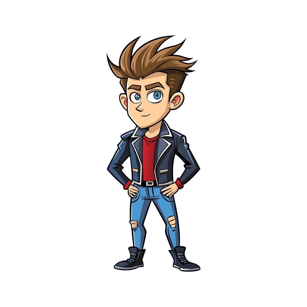 Trendy Rockstar Leather Fashion Model 1 vector
