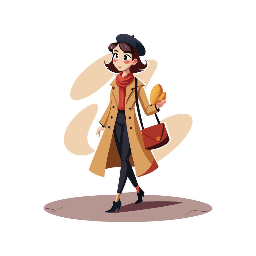 Bold Romantic Parisian Fashion Model 3 vector