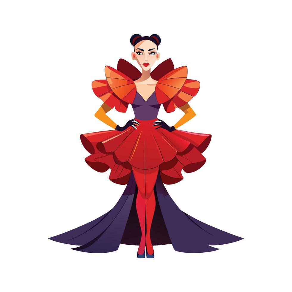 Trendy Runway Couture Fashion Model 1 vector
