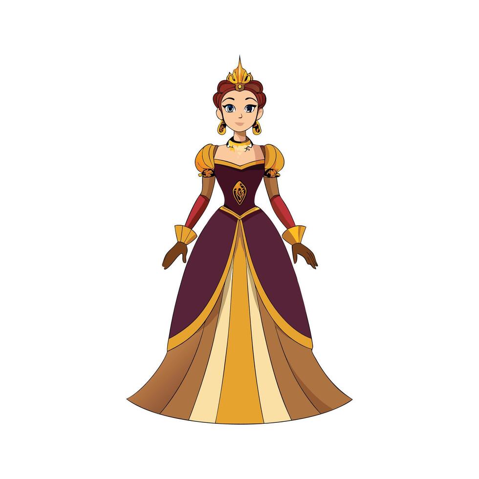 Bold Royal Inspired Fashion Model 2 vector