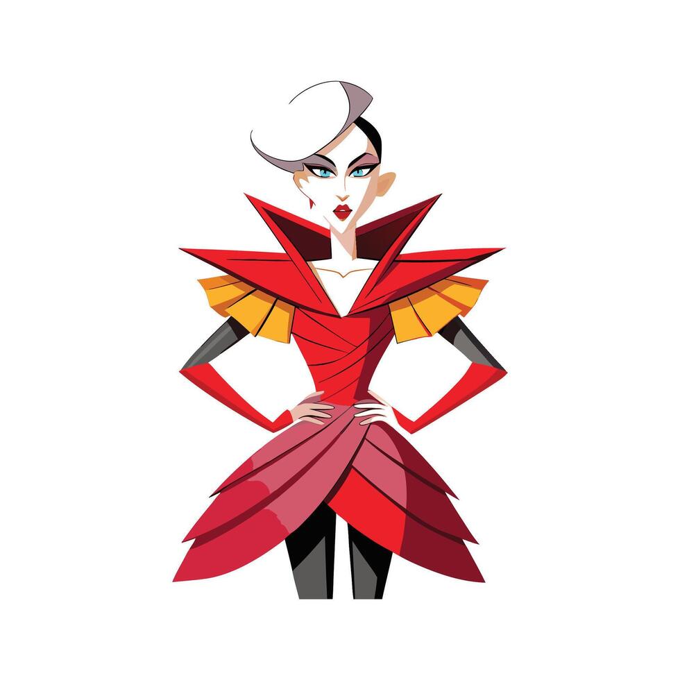 Trendy Sculptural AvantGarde Fashion Model 1 vector
