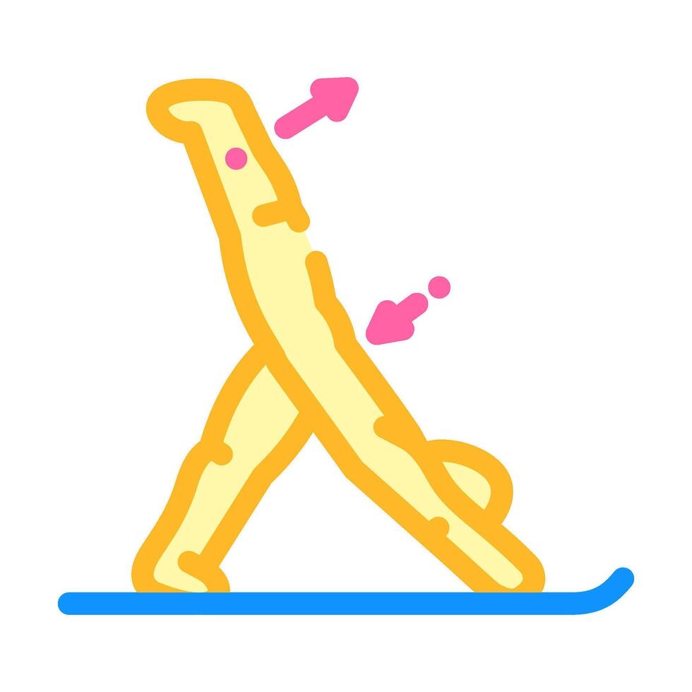 stretching pose arrows flexibility color icon illustration vector