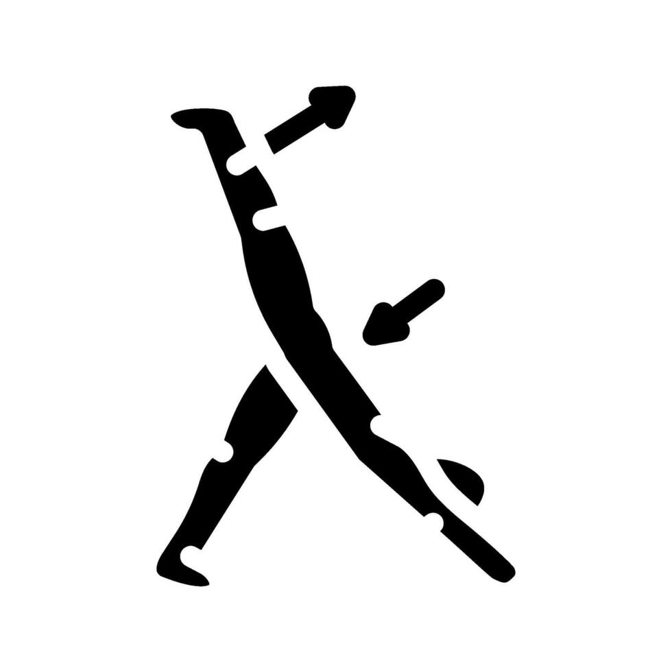 stretching pose arrows flexibility glyph icon illustration vector