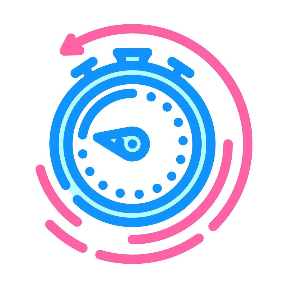 recovery timer clock wellness color icon illustration vector