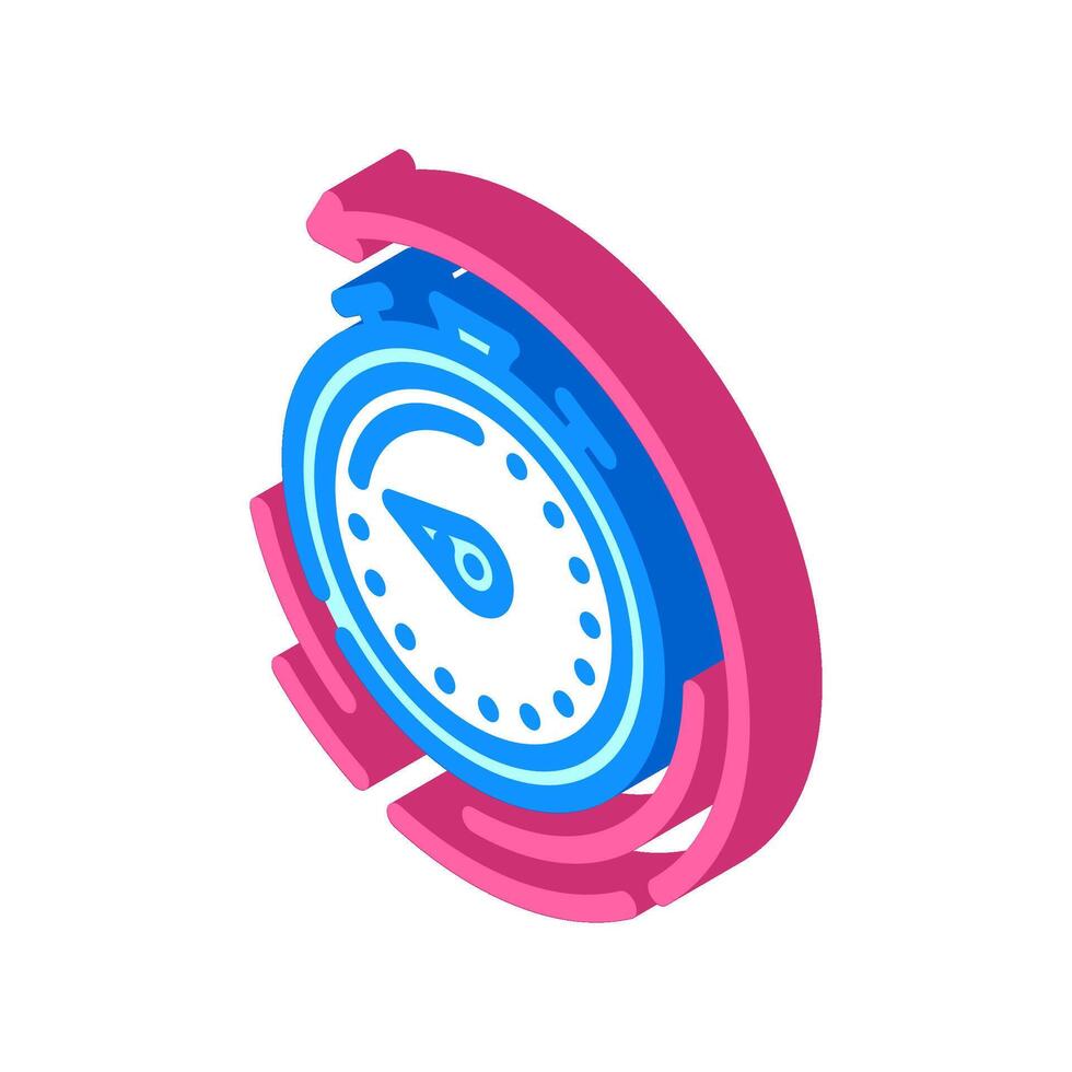 recovery timer clock wellness isometric icon illustration vector