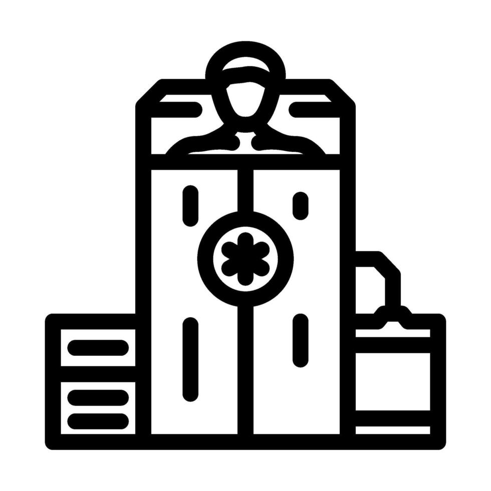 cryotherapy chamber recovery wellness line icon illustration vector