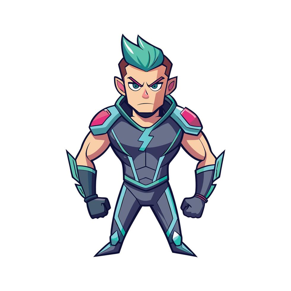 Chic Sleek Cyber Ninja Model Design C vector