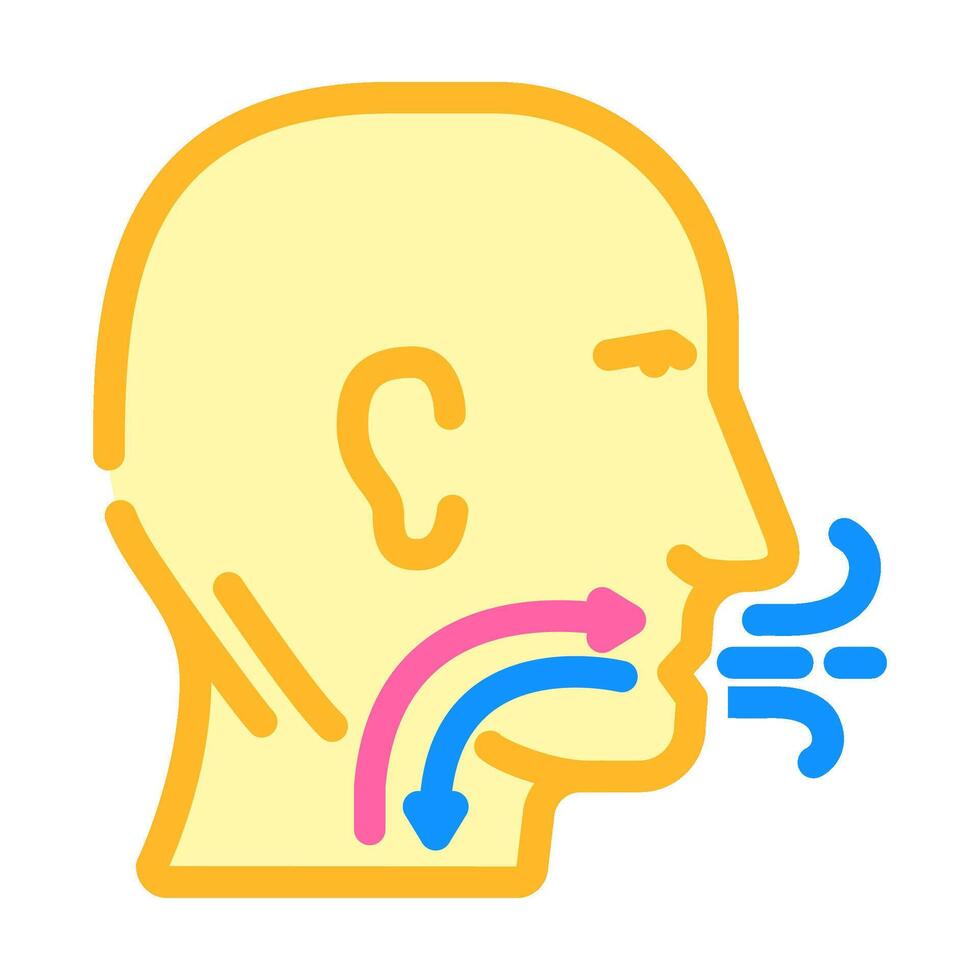 breathing exercise arrows recovery wellness color icon illustration vector