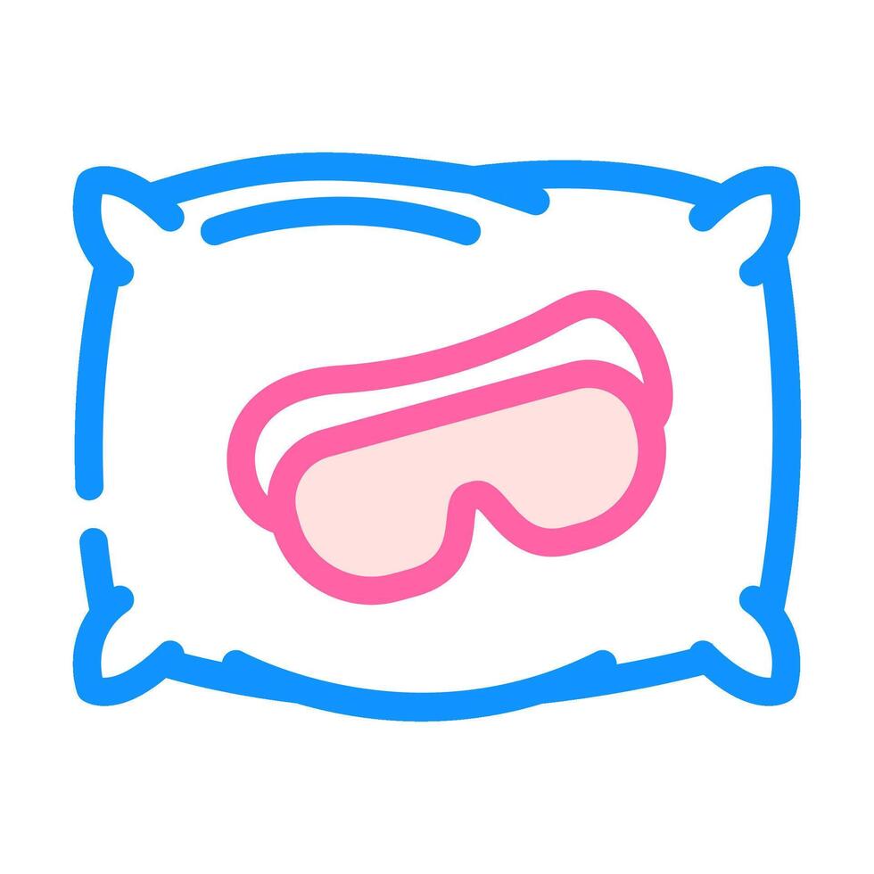 sleep mask pillow recovery wellness color icon illustration vector